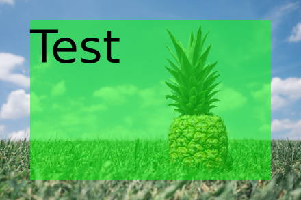 Text in top-left corner of allocated area