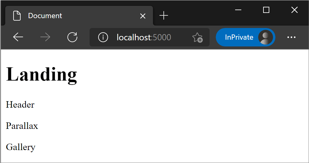 Browser screenshot with properly working React app that was loaded lazily